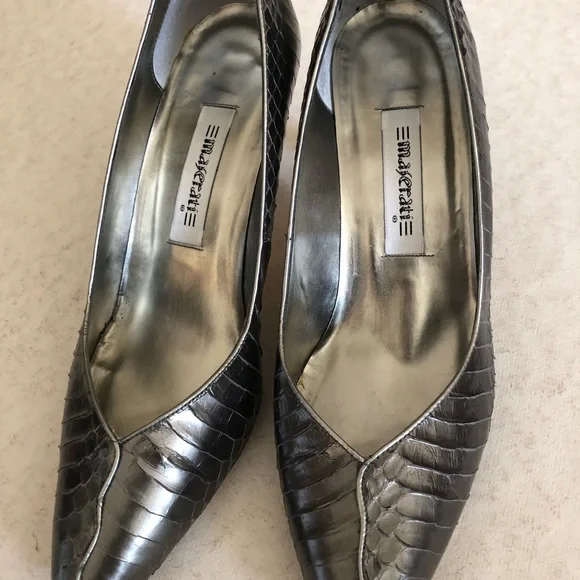 Maserati Vintage Bronze Snakeskin Pumps. Heels 3.5 Size 8.5.. Pointed Toe. - Picture 2 of 9